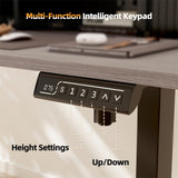 JOY worker Height Adjustable Electric Standing Desk with Storage Shelves, 55Inch Table with Built-in Monitor Stand, Sit Stand Desk with 2 Hooks for Home Office, Grey Desktop & Black Frame JOY worker