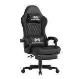 Gamtimer Gaming Chair, Computer Office Chair with Footrest, 155° Reclining Chair, Ergonomic High Back Computer Chair with Headrest and Lumbar Support for Adults and Kids（Dark Black） Gamtimer
