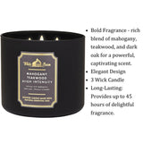 Bath & Body Works White Barn 3-Wick Candle in Mahogany Teakwood High Intensity, Scented Bath & Body Works