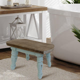dwellington Farmhouse Wood Step Stool Bedside Stool Samll Rustic Plant Foot Stool for Bathroom, Kitchen, Bedroom dwellington
