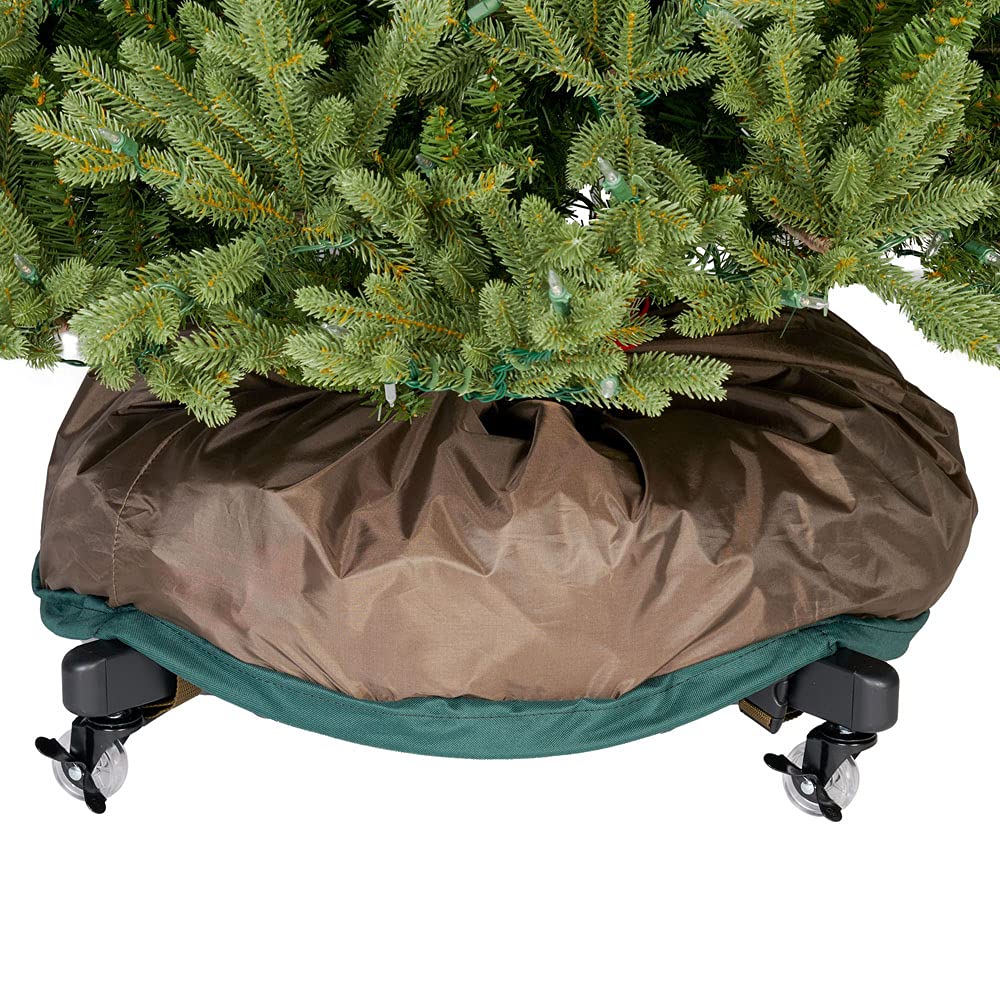 [Upright Tree Storage Bag] - 9 Foot Christmas Tree Storage Bag | Hold Artificial Trees up to 9 Feet Tall - Keep Your Fake Tree Assembled | Includes Rolling Tree Stand (9' - Large/With Tree Stand)