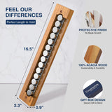 Gourmetop Magnetic Knife Holder for Wall, Knife Magnetic Strip No Drilling 16.5″, Kitchen Magnetic Knife Holder for Refrigerator, Wood Magnetic Knife Rack/Bar for Fridge Gourmetop