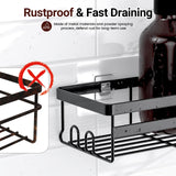 WOWBOX Shower Caddies 2 Pack - Adhesive Hanging Shower Shelf - Bathroom Organizers and Storage, No Drilling Stainless Shower Shelves for Home Decor, Bathroom Accessories WOWBOX