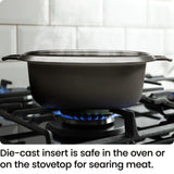 Chefman 6-Quart Slow Cooker, Electric Countertop Cooking, Stovetop & Oven-Safe Removable Insert for Browning & Sautéing, Family-Size Soups & Stews, Nonstick & Dishwasher-Safe Interior,Stainless Steel Chefman