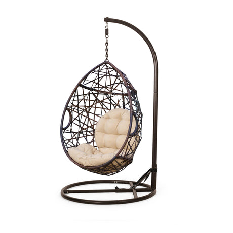Christopher Knight Home CKH Wicker Tear Drop Hanging Chair, Brown Christopher Knight Home