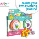 Ooly Creatibles Air Dry Clay Jewelry Kit for Kids, DIY Art Jewelry Making Kit with 6 Clay Colors, Beads, Shaping Tool, and Elastic Yarn, Non-Toxic Craft Supplies for Kids Ages 6 and Up Ooly