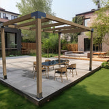 YEOOE 4 Pack Pergola Brackets 4x4 (Actual: 3.5x3.5 Inch), Rafter Post Brackets Deck Railing Brackets, Pergola Connectors Wall Mount Bracket Kit for Lumber Pergola Gazebo Sunroom Carport YEOOE