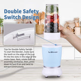 La Reveuse Personal Size Blender 250 Watts Power for Shakes Smoothies Seasonings Sauces with 1 Piece 15 oz Cup,1 Piece 10 oz Mug,BPA-Free (Sky Blue) La Reveuse