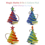 ZIRO Matte 3-in-1 Color Change PLA Filament 1.75mm, Magic Discoloration 3D Printer Filament, Different Color Coextrusion Chrome 3D Material, Fit Most FDM 3D Printers,1KG/2.2lb Spool, Neon ZIRO