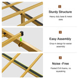 Einhomn Velvet Queen Bed Frame with Charging Station, Platform Bed with Upholstered Storage Headboard & Footboard, 12" Underbed Space, Noise-Free, Easy Assembly, No Box Spring Needed, Beige Einhomn