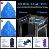 FLASHFORGE Adventurer 5M 3D Printer,600mm/s Max High-Speed FDM 3D Printers with Fully Auto Leveling, 280°C Direct Extruder with Quick Detachable Nozzle, Effective Cooling, Core XY Structure FLASHFORGE
