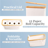 Lonbet - Toilet Paper Basket - Toilet Paper Storage - The Ultimate Bathroom Organizer - Bamboo Storage Basket, Toilet Paper Organizer Basket, Bathroom Accessories Holder - Toilet Paper Bin Lonbet