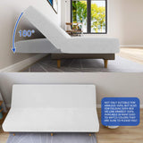 MAXIJIN Velvet Futon Cover Stretch Futon Slip Cover Full Size Futon Mattress Cover Armless Sofa Bed Plush Futon Couch Cover with Elastic Bottom (Futon, White) MAXIJIN