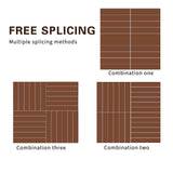 MCombo 10 Pieces Patio Wood Deck Tiles 12 x12 inches, Interlocking Deck Flooring Oiled Finish, Wood Tiles Resistant Water and Easy to Install for Outdoor Deck,Balcony and Backyard (Burgundy) MCombo