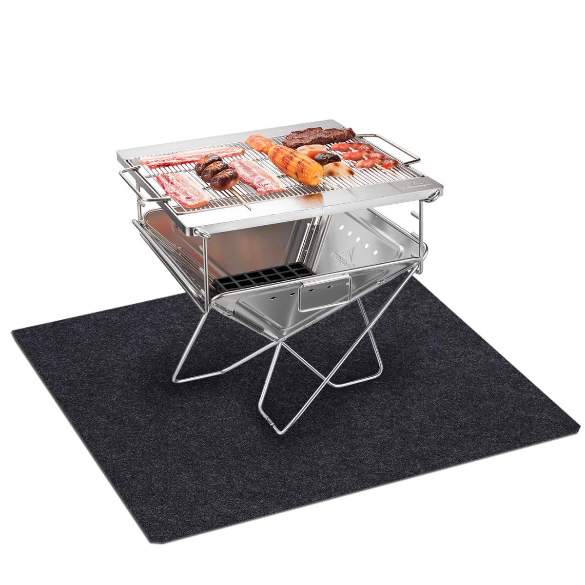 Gas Grill Mat,BBQ Grilling Gear for Gas/Absorbent Grill Pad Lightweight Washable Floor Mat to Protect Decks and Patios from Grease Splatter,Against Damage and Oil Stains(36”×47“) Sszhen