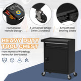 Tool Chest, 5-Drawer Rolling Tool Chest with Detachable Top Tool Box, Tool Box with Wheels, Metal Tool Cart for Garage Warehouse Workshop (Black) Xalvora