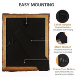 Golden State Art, 8x10 Picture Frame Rustic Brown, Solid Wood Picture Frame with Bark Edges & Real Glass Cover, Display Posters/Photos/Prints 8x10 for Wall Mounting, Farmhouse Decor Golden State Art