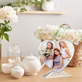 Qunclay 6 Pcs Sublimation Blanks Crystal Sublimation Canvas Blanks Decorative Heat Transfer Photo Frame Crystal Picture Frame for DIY Custom Tabletop Supplies (Heart,3.94 x 3.94 x 0.71 Inch) Qunclay