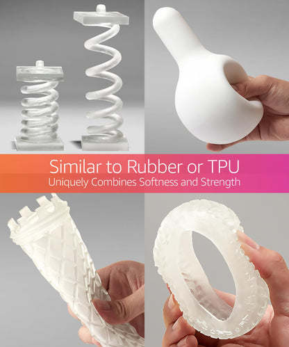 SuperFlex 3D Printer Resin, Softness 80A Simulating Flexible Rubber, Made in Korea by 3DMaterials (1000g, Clear)