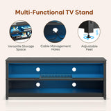 Bestier Gaming TV Stand with LED Light for TVs up to 60 Inch, Entertainment Center with Adjustable Shelves, Modern Industrial TV Media Console with Storage Shelves for Living Room Bedroom, Black Bestier