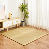 SAN MOTA Japanese Tatami Mattress,100% Rush Grass Tatami Mat 64"x64"x0.5", Living Room Non-Slip Design Tatami, Game Mat and Yoga Mat, Free Combination Without Edge (4 Piece Set) SAN MOTA