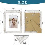 Hongkee 8x10 Picture Frame Set of 4, Made of Real Glass and Distressed White Wooden Frame, 8 by 10 Photo for Wall or Tabletop - Display Picture 5x7 with Mat or 8x10 Without Mat Hongkee