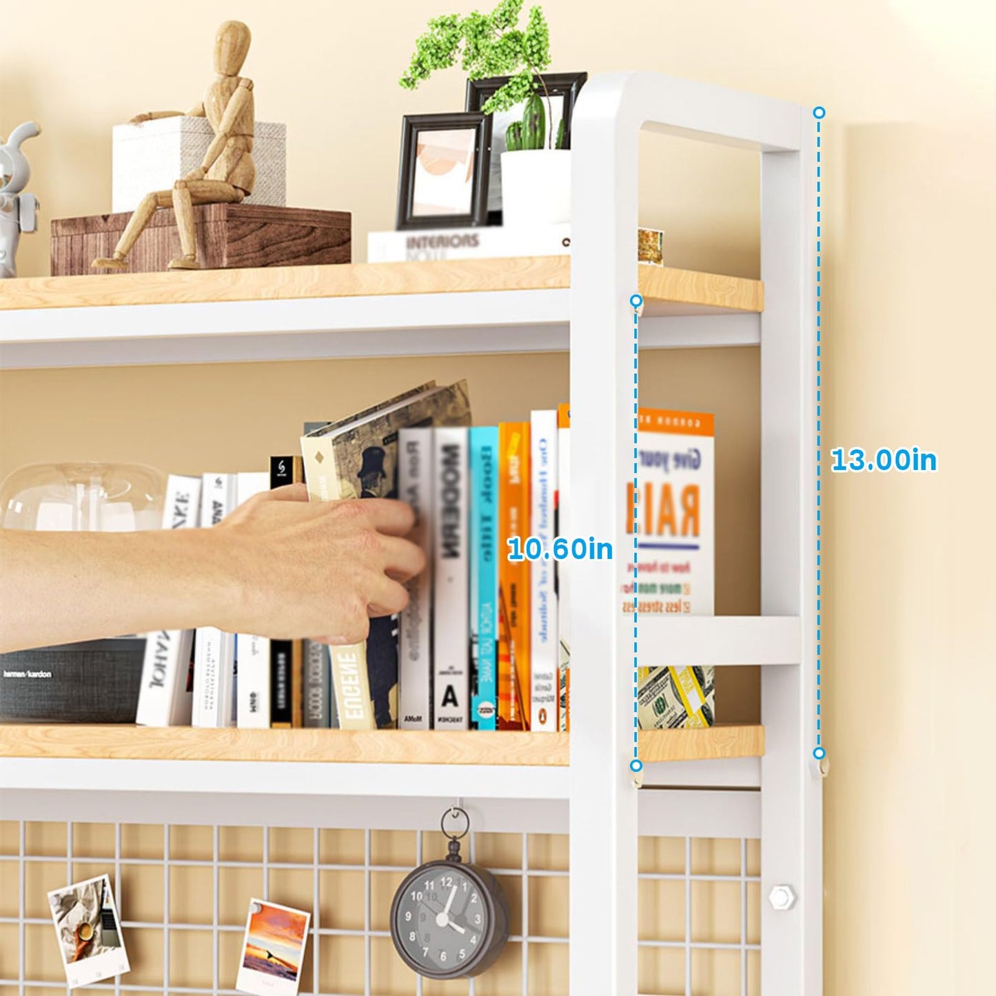 MiaJJooLi Stylish 2-Tier Wood Desktop Bookshelf Organiser for Home and Office - WoodArtSupply