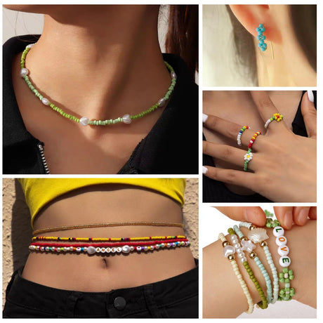 3mm Glass Seed Beads for Bracelet Jewelry Making 24 Colors Bracelet Making Kit for Girls Adults DIY Friendship Bracelets Kits with Letter Beads TEXGIZRLY