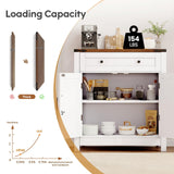 GRUSIGN 30" Coffee Bar Station, Kitchen Sideboard Buffet Cabinet with a Drawer and Adjustable Shelf, Modern Farmhouse Storage Cabinet for Kitchen, Living Room, Entryway, White GRUSIGN