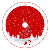 Christmas Tree Skirt Red Xmas Tree Ornaments for White Soft Plush Christmas Tree Mat with Snowy Pattern for Decorations Holiday Party 48 inches AGAXOZW