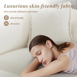 SoarFlash Chenille Sectional Sofa, Comfy L Shaped Modular Coush Sofa with Ottoman, Modern 2 Seat Couch Deep Seat Sofa Set for Living Room,White SoarFlash