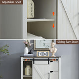 BOSHIRO White Dresser for Bedroom with 5 Drawers, 48" Tall Dresser w/Sliding Barn Door, Farmhouse Dresser 5 Chest of Drawers for Bedroom, Hallway, Living Room, Dining Room, Antique White BOSHIRO