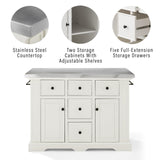 Crosley Furniture Julia Stainless Steel Top Island with Storage, Coffee Bar, and a Set of 2 X-Back Stools, White Crosley Furniture