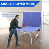 SculPong 9FT Table Tennis Table, Foldable Ping Pong Table Set for Indoor Games, Portable Table Tennis Table with Net, 2 Table Tennis Paddles and 3 Balls SculPong