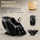 2026 4D Massage Chair, Shiatsu Massage Chair Full Body Recliner 50" SL-Track w/Heat, Body Scan, Zero Gravity, 18 Auto Modes, Foot Massage, Extendable Footrest, Bluetooth, APP & AI Voice Control GOLD TIME