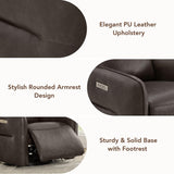 CHITA Faux Leather Power Recliner Chair, Swivel Glider Recliner for Adults, Nursery Rocking Chair with USB & Type-C Charging for Living Room, Bedroom, Chocolate Brown CHITA