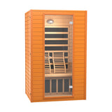 springspa Far Infrared Sauna Room, Near Zero EMF Canadian Hemlock Wood Sauna with 1800W, 9 Chromo Therapy Lights, Oxygen Ionizer, Bluetooth, LCD Control Pannel for Indoor Use, 2 Persons springspa