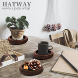 Hatway Wood Candle Holder Farmhouse Decor Wooden Pillar Candles Tray for Table Centerpiece Small Decorative Tray Riser Round Wooden Plate Pedestal Stand for Coffee Table for Christmas Decor Mu-2 Hatway