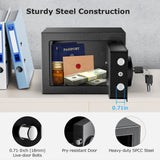 Bonsaii Safe Box with Electronic Keypad, Steel Security Lock Box with Key, 0.23 Cubic Feet, 9.06" W x 6.69" D x 6.69" H, Small Hidden Safe for Cash Jewelry bonsaii