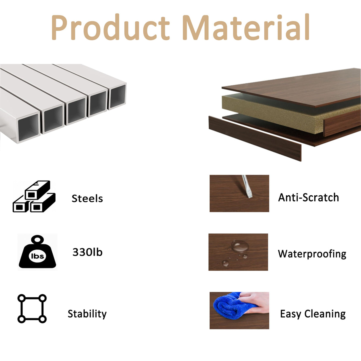 Generic Two Person Office Desk with 3 File Drawer,Large Computer Office Double Desk with Adjustable Feet Pads,Industrial Wood Modern Work Dual PC Table for Home Office,Brown,79″, 78.74″ Generic