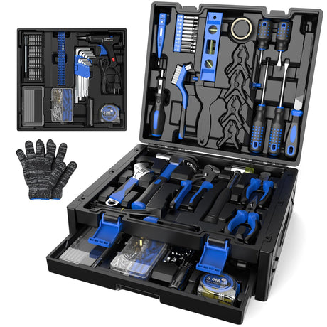 SundpeyPRO 326-PCS Home Tool Kit - Portable Basic Home Repair Tool Set - General Complete Household Outils Box with Hot Glue Gun & Drawer Storage Case for Men Women Homeowner Diyer Handyman SundpeyPRO