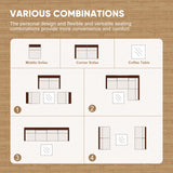 JOYURE 5 Piece Wicker Patio Furniture Set,Outdoor Conversation Sectional Sofa w/Coffee Table,All-Weather Outdoor Sofa with Thick and Anti-Slip Cushions for Deck,Poolside,Garden,Beige JOYURE