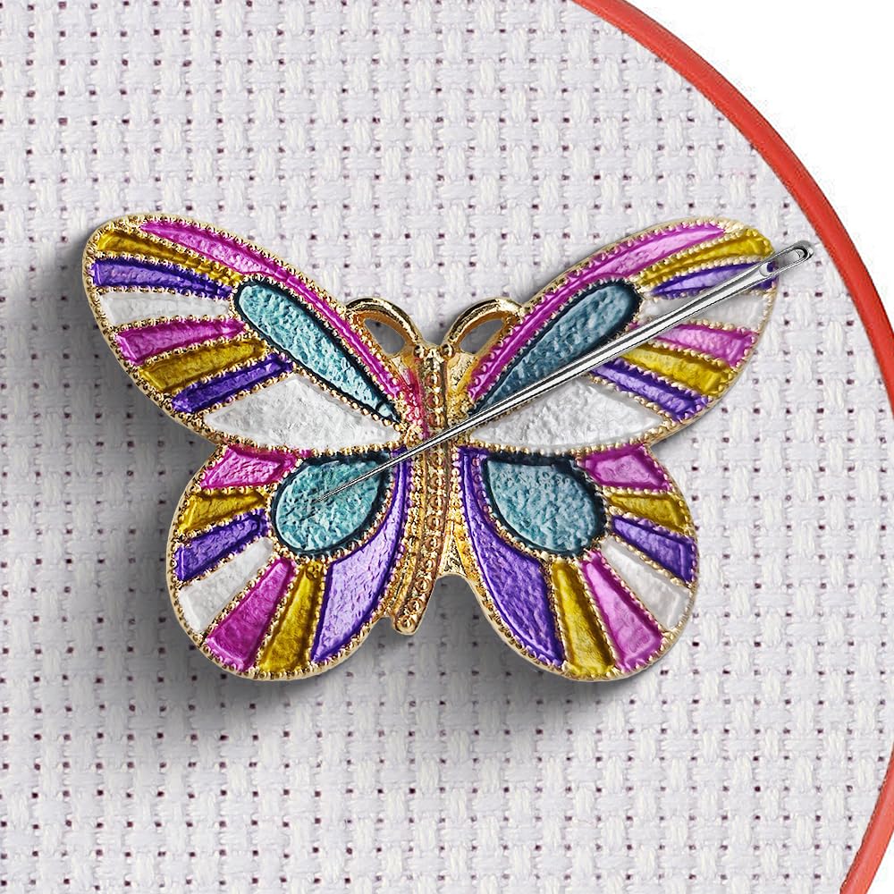 Magnetic Needle Minder Magnet Embroidery Accessories and Supplies Embroidery Needle Holder Cross Stitch Holder Needlework Supplies (Butterfly) seminhoof