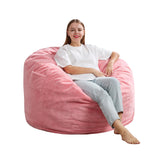 Hobestluk 3ft Bean Bag Chairs for Adults Large Beanbag Chair with Plush Faux Fur Cover Big Bean Bag Chair for Living Room Bedroom Dorm Office -Pink (36” x 36” x 22”) Hobestluk