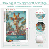 Sanjee Diamond Painting Kits for Adults, Giraffe Diamond Art Kits for Beginner, 5D DIY Round Full Drill Diamond Dots Paintings Diamond Painting for Home Wall Decoration Gift, 12x16inch Sanjee