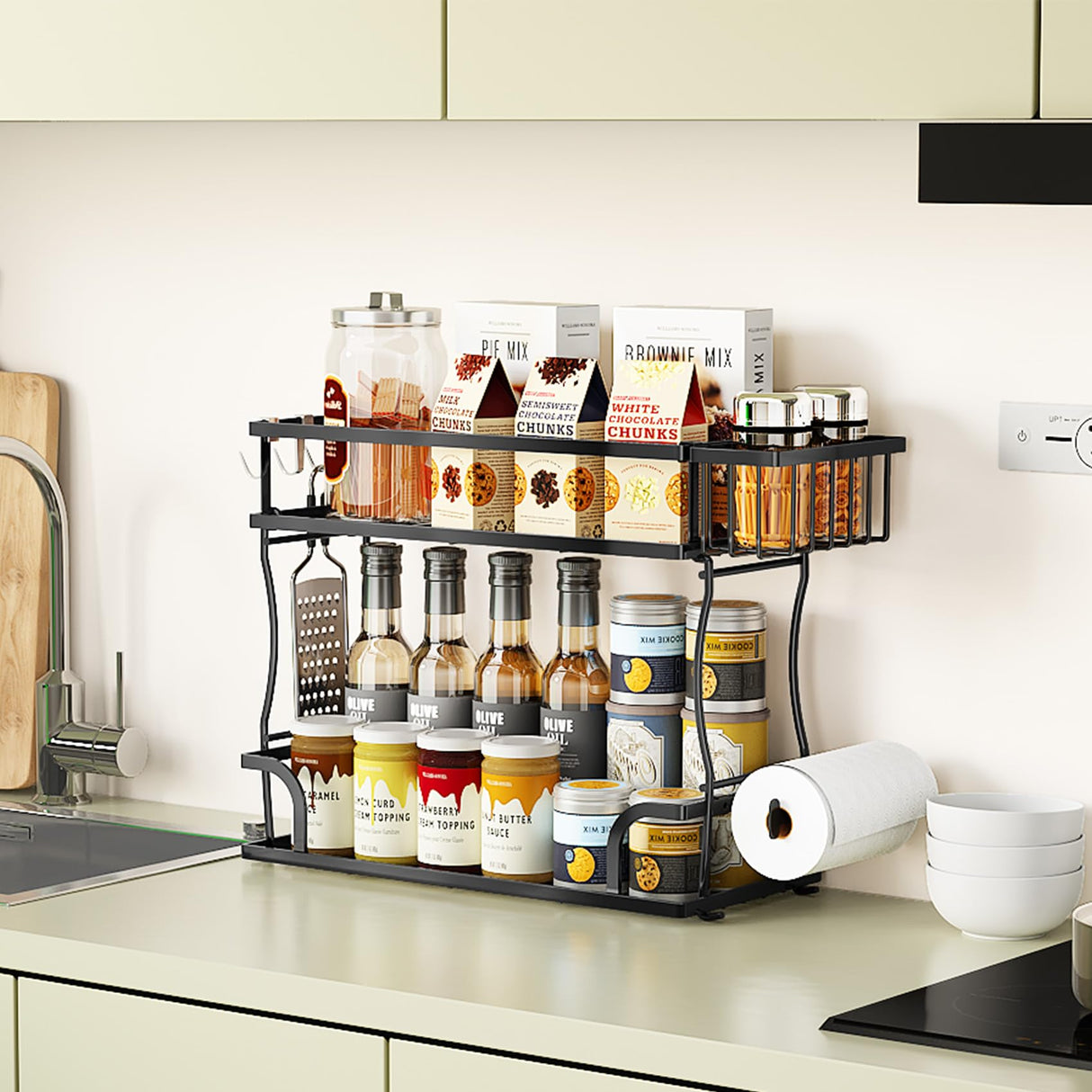 Kitstorack 2-Tier Over Toilet Storage, Easy to Install without Drilling or Screwing, Suitable for Bathroom Organizers and Storage, Over the Toilet Shelf as Space Savers Kitstorack