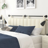 Adjustable Wall-Mounted Velvet Headboard for King Size Bed - Elegant Beige Design BSHOMGI