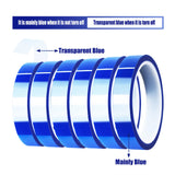 MEBMIK 6 Rolls 20mm x33m(108ft) Blue Heat Tape High Temperature Heat Resistant Tape Heat Transfer Tape for Heat Sublimation Press Vinyl,No Residue MEBMIK