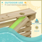 Outsunny 18Pcs Sand and Water Playset for Kids, Wooden Sandbox with Rearrangeable Falling Network Maze, Baby Sensory Toy Outdoor Toys for Summer Activity, Aged 3-7 Years Outsunny