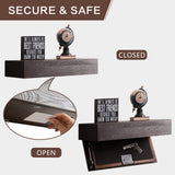 LAPTAIN Husband Gift-Rustic Floating Shelf with Hidden Compartment for Gun Storage, Wall Shelves for Living Room Décor, Wooden Concealment Shelf, RFID Lock, Espresso LAPTAIN